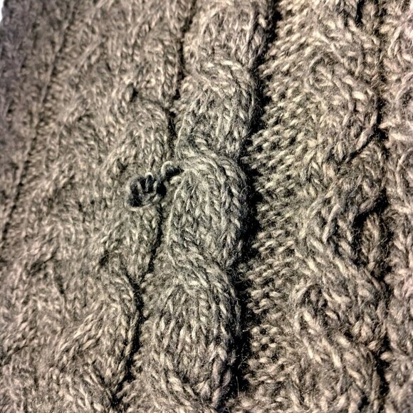 Kilronan Knitwear Aran Knit Sweater M Gray Merino Wool Fisherman Ireland 1/4 Zip - Picture 16 of 16